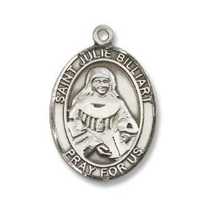  Sterling Silver St. Julie Billiart Medal Pendant with 24 