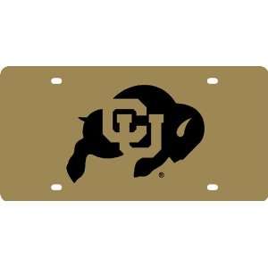  Colorado Buffaloes Gold Acrylic License Plate Automotive