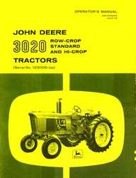 John Deere Model 3020 Tractor Operators Manual JD  