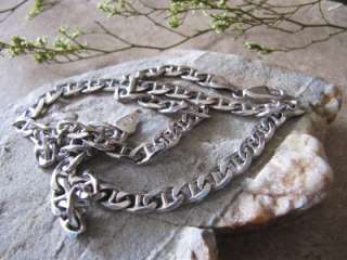VINTAGE Heavy SOLID FIGARO ITALY Sterling Silver 925 MENS LINK Chain 