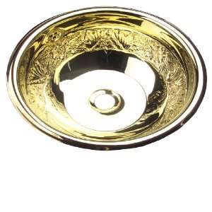  Barclay Metal Sinks Floral Brass Topmount Bath Sink 5755BF 