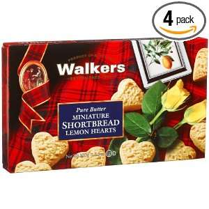 Walkers Shortbread Miniature Lemon Hearts, 3.5 Ounce Boxes (Pack of 4 