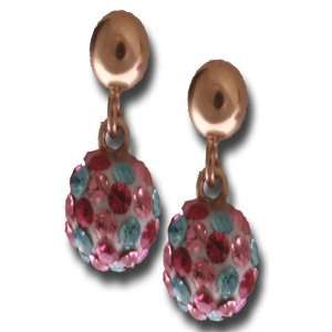   Dangling Multi Colored Crystal Ball Earrings Kaylah Designs Jewelry