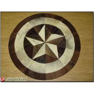  Hair On Leather Patchwork 48in. Cowhide Skin Rug Carpet 