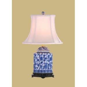  BLUE & WHITE SCALLOPS TEA JAR LAMP