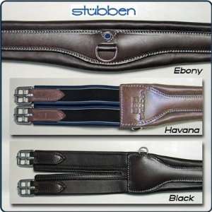  Stubben Deluxe Leather Overlay Girth Black, 58 Sports 