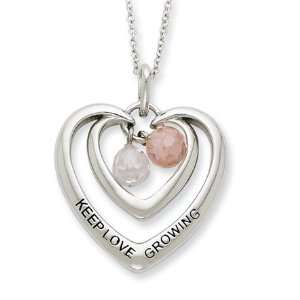  Keep Love Growing, Double Heart Necklace in Sterling 