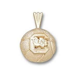 South Carolina Gamecocks C Basketball Pendant   10KT Gold Jewelry 