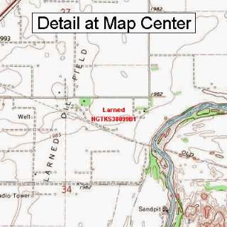  USGS Topographic Quadrangle Map   Larned, Kansas (Folded 