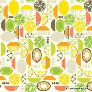  Kitchy Kitchen Fruit Slices in Coral by Blend Fabrics 