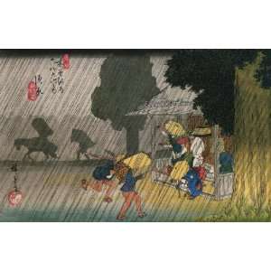   Labels Japanese Art Utagawa Hiroshige People seeking shelter from the