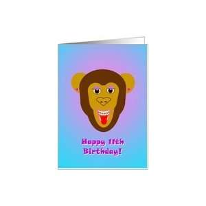  Happy 11th  Birthday   Smiling Monkey with Braces 
