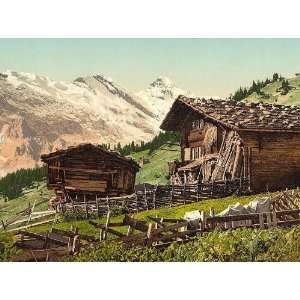  Travel Poster   Swiss dwelling Murren Bernese Oberland Switzerland 