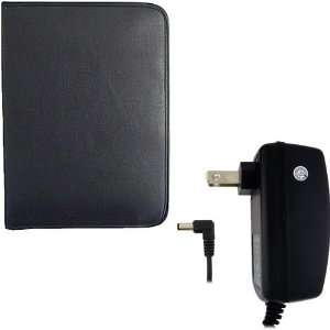 2in1 Bundle Envelope Style Leather Black Case and Wall/Travel Charger 