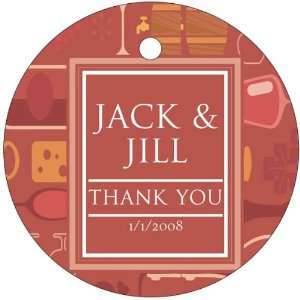 Wedding Favors Red Wine Bar Theme Circle Shaped Personalized Thank You 