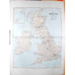  STANFORD MAP 1904 RAILWAY PLAN BRITISH ISLES ORKNEY