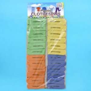  Clothes Pin 24 Piece Asstcolor Plastic Laundry Case Pack 
