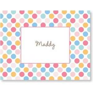 Boatman Geller Personalized Stationery   Gumball Pink and Teal Folded 