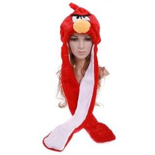 Angry Birds Cartoon Animal Red Plush Warm Hat Earmuff Scarf Gloves