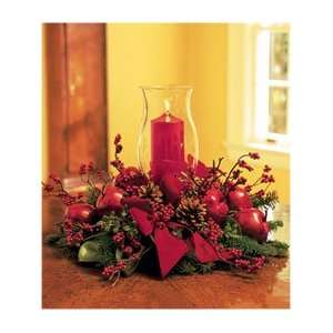  Festive Holiday Centerpiece w/ Candle