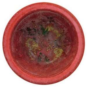  Cranberry Spice Habersham Wax Pottery Bowl 7 inch with 