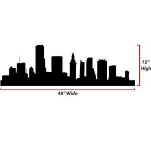 Miami Skyline Silhouette  Large  Vinyl Wall Decal