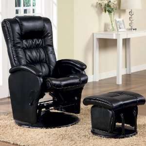  2PC Modern Style Upholstered Swivel Rocker Reclining Chair 