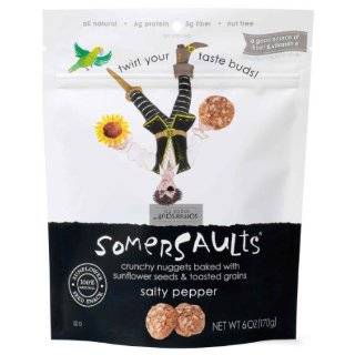 Somersaults Pacific Sea Salt Crunchy Nuggets, 6 Ounce Pouches (Pack of 