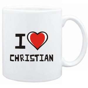    Mug White I love Christian  Last Names