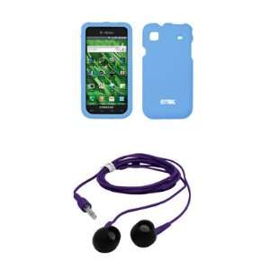  EMPIRE Light Blue Snap On Cover Case + Purple 3.5mm Stereo 