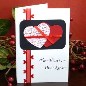  Handmade Two Hearts One Love Card