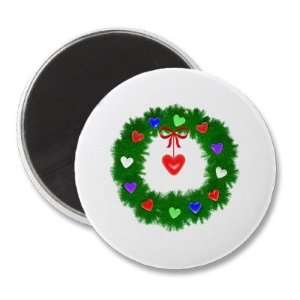  Christmas Wreath of Hearts Magnet