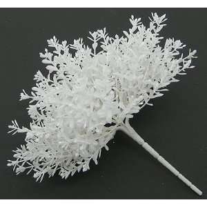  Artificial Spring Buttonwood Grass Bush 9in White