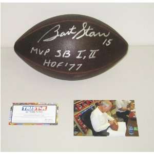  Bart Starr Autographed Football   Duke