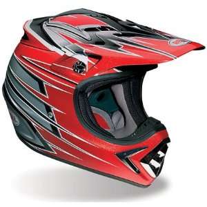   Motocross Holeshot Red and Silver Helmet   Size  Large Automotive