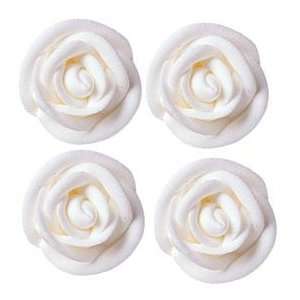Large White Royal Icing Roses  Grocery & Gourmet Food