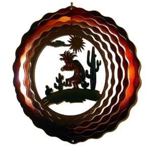   3D Orange And Red Kokopelli Cactus Wind Chime Spinner Patio, Lawn