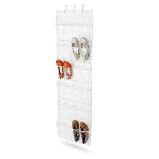 Honey Can Do Over The Door Clear Shoe Organizer / Storage Rack, White