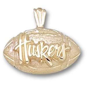  University of Nebraska Huskers Football Pendant (Gold 