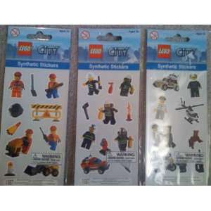  LEGO CITY Synthetic Stickers 3 Packs Police, Fireman 