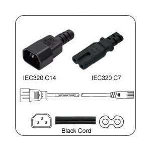 PowerFig PFC1418C772 AC Power Cord IEC 60320 C14 Plug to C7 Connector 