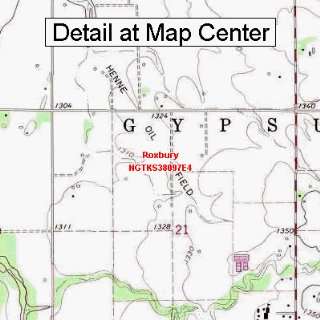 USGS Topographic Quadrangle Map   Roxbury, Kansas (Folded/Waterproof)