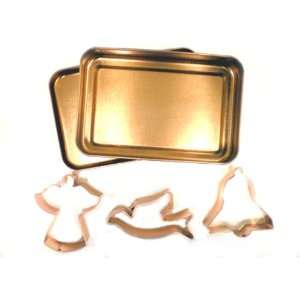   Piece Copper Plated Peace Holiday Cookie Cutter Set