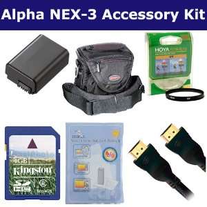  Sony Alpha NEX 3 Digital Camera Accessory Kit includes 