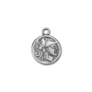   Antique Silver Plated Pewter Roman Coin Charm Arts, Crafts & Sewing