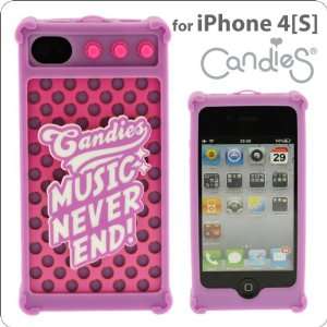  Candies Amplifier Silicon Cover for iPhone 4S/4 (Purple 