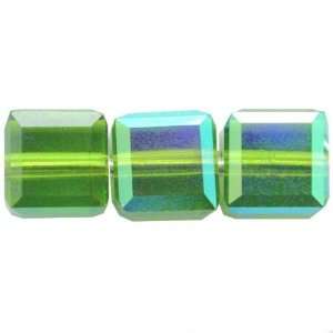  3 Light Olivine AB Cube Swarovski Crystal Beads 8mm New 