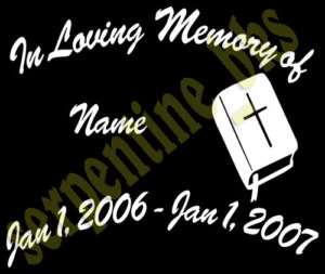 In Memory Of Custom Vinyl Decal Sticker 15 Options   A  