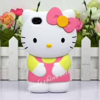 3D Hello Kitty Hard Case Cover Skin for iPhone4 4S Strong Plastic 