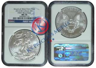   American Silver Eagle $1 NGC MS70 MS 70 First Releases (Blue Label FR